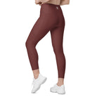 Auburn Red Leggings with pockets - Funfitti Apparel