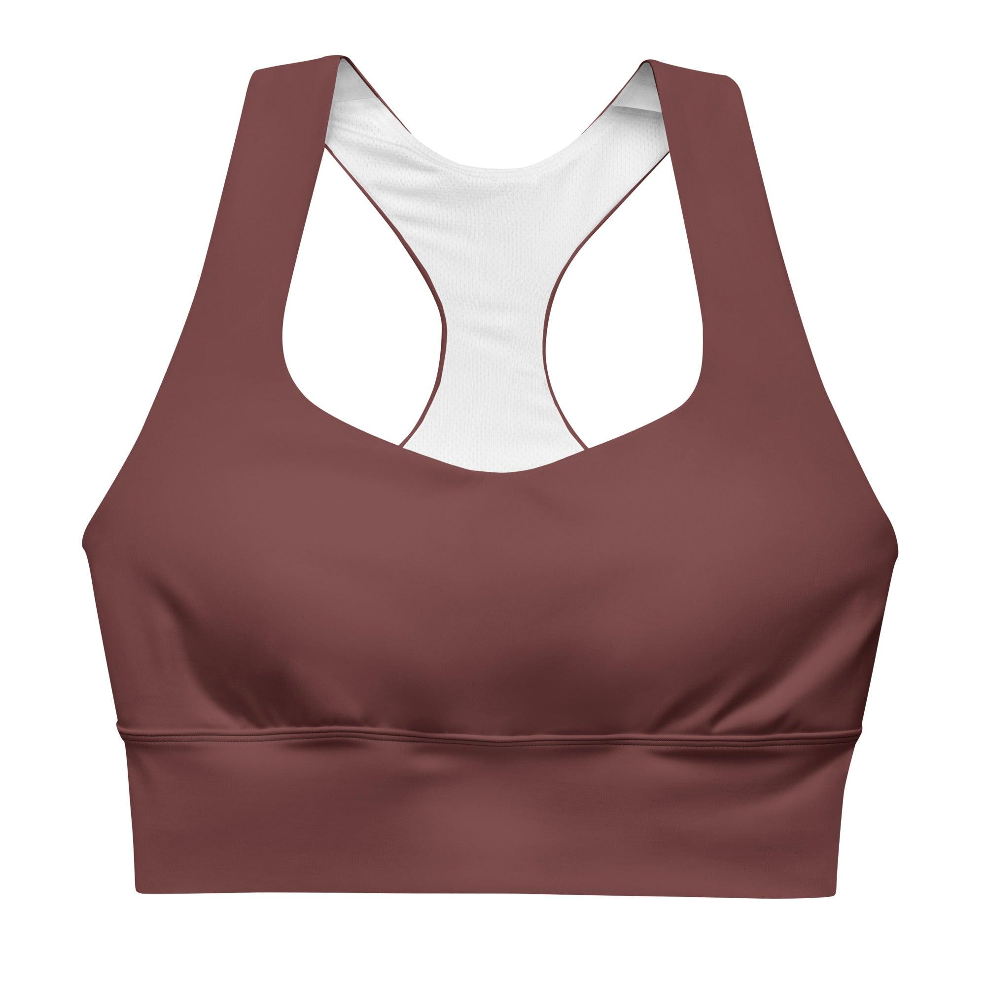 Auburn Red Longline sports bra - Funfitti Apparel