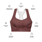 Auburn Red Longline sports bra - Funfitti Apparel