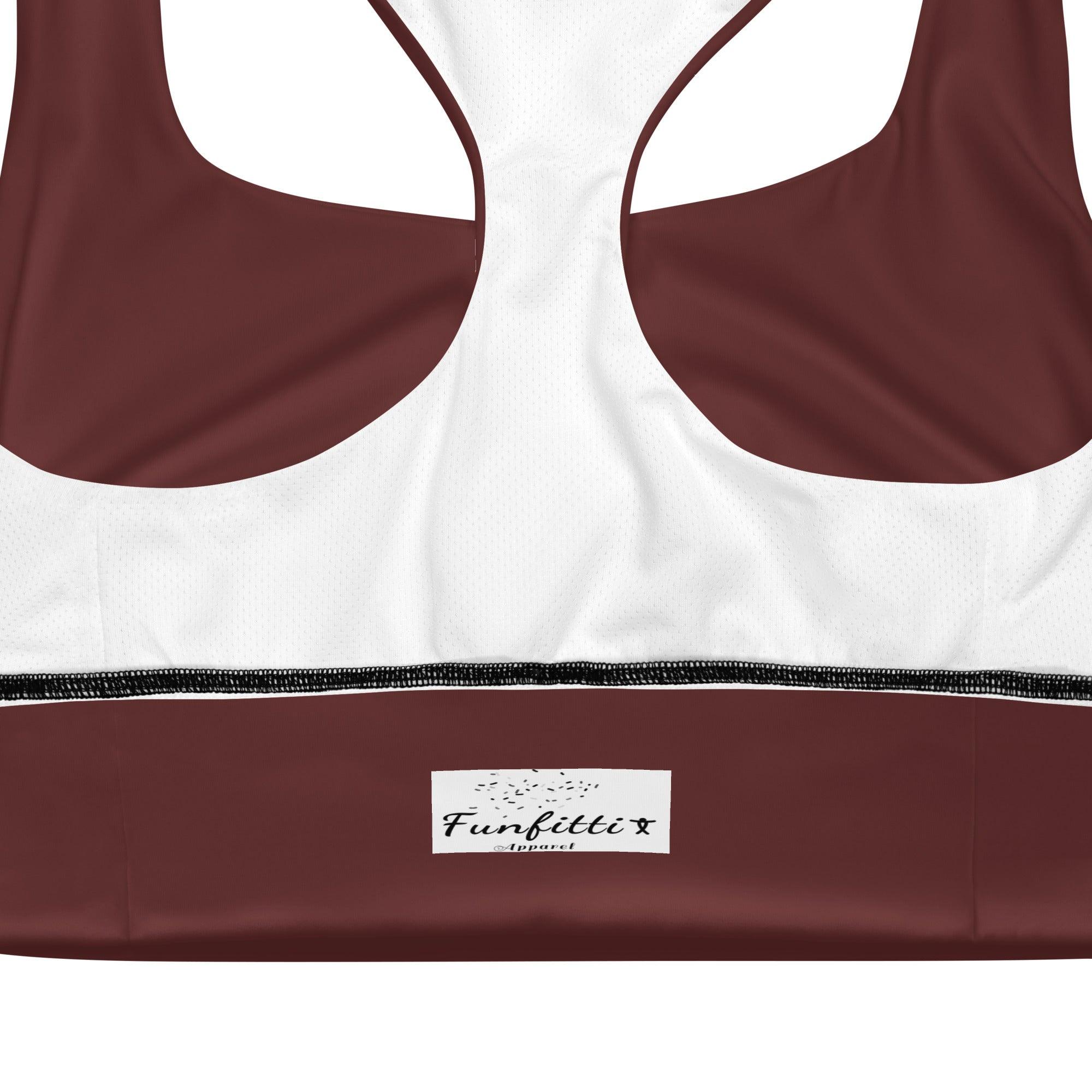 Auburn Red Longline sports bra - Funfitti Apparel