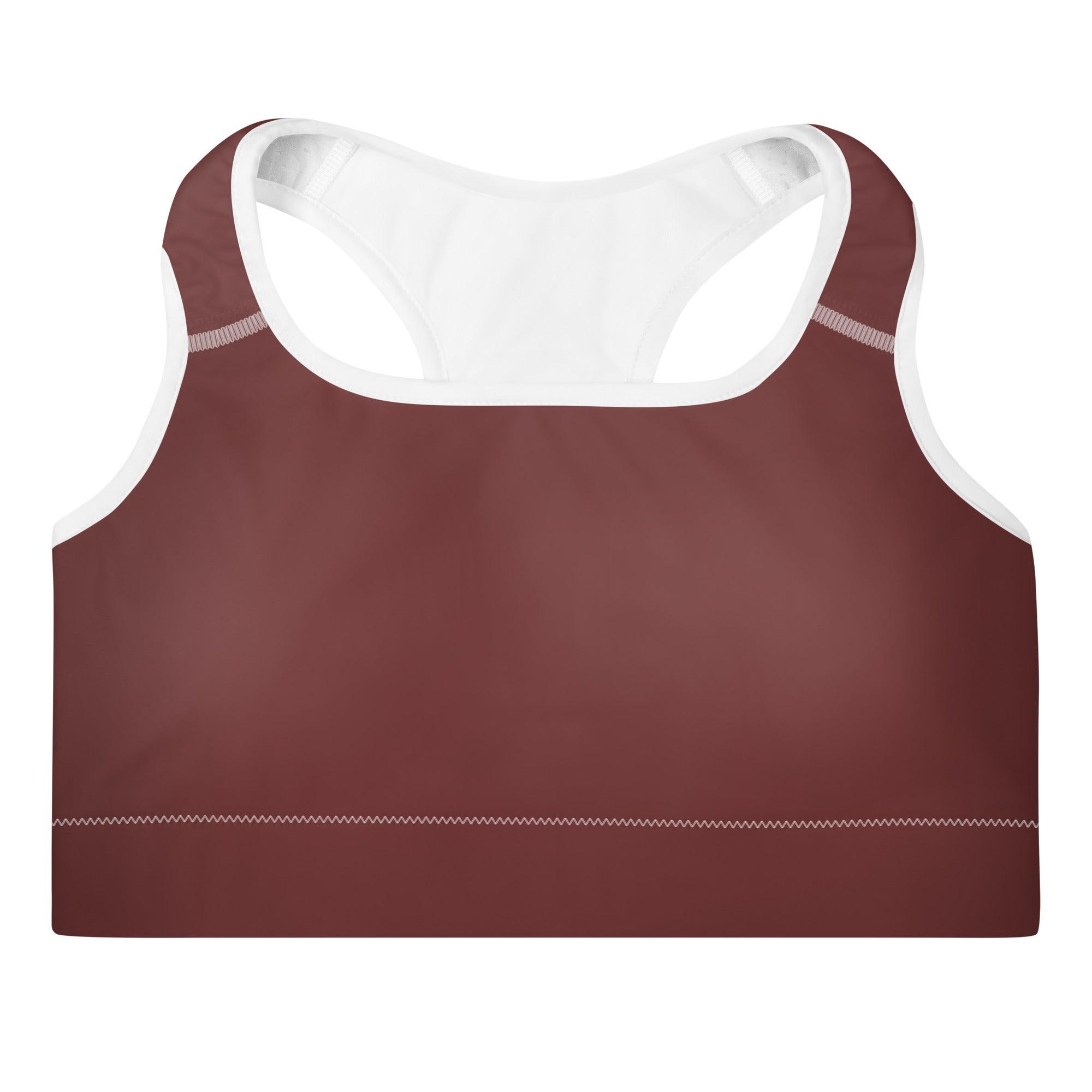 Auburn Red Padded Sports Bra - Funfitti Apparel