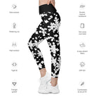 Black & White Christmas Leggings with pockets - Funfitti Apparel