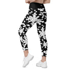 Black & White Christmas Leggings with pockets - Funfitti Apparel