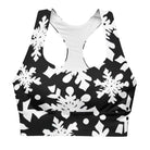 Black & White Christmas Longline sports bra - Funfitti Apparel