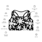 Black & White Christmas Padded Sports Bra - Funfitti Apparel