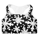 Black & White Christmas Padded Sports Bra - Funfitti Apparel