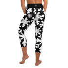 Black & White Christmas Yoga Capri Leggings - Funfitti Apparel