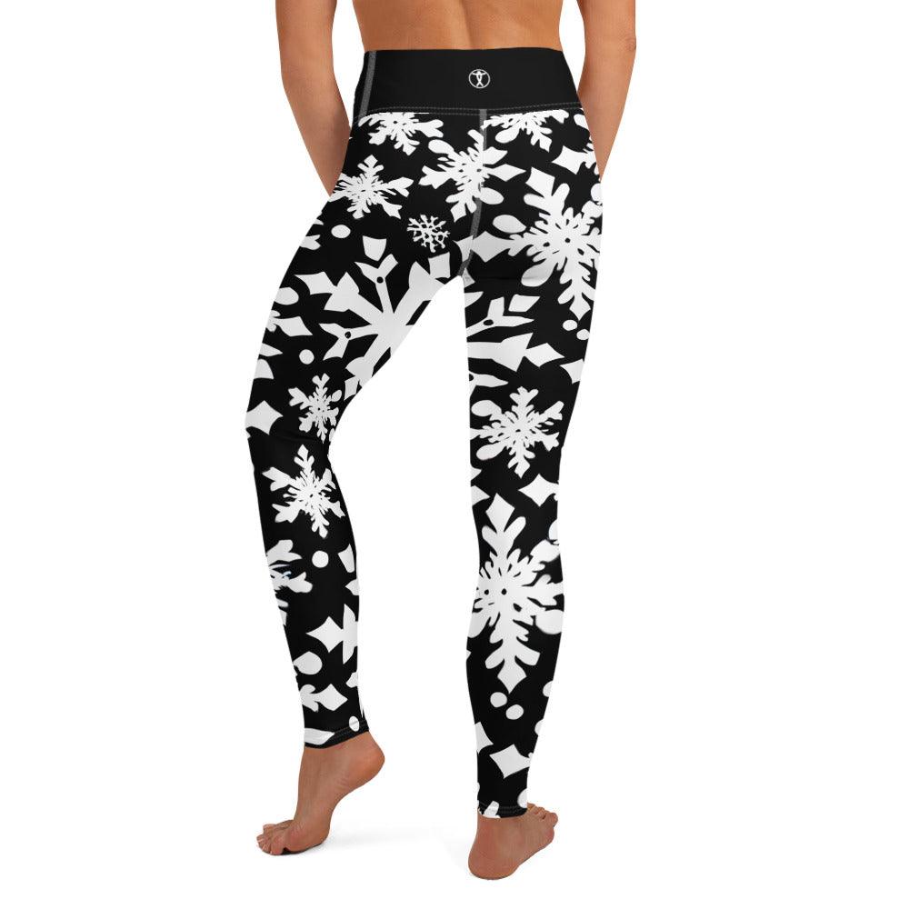 Black & White Christmas Yoga Leggings - Funfitti Apparel