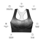 Black Sky Longline sports bra - Funfitti Apparel