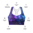 Blue & Purple Galaxy Longline sports bra - Funfitti Apparel