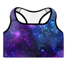 Blue & Purple Galaxy Padded Sports Bra - Funfitti Apparel