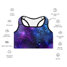 Blue & Purple Galaxy Padded Sports Bra - Funfitti Apparel