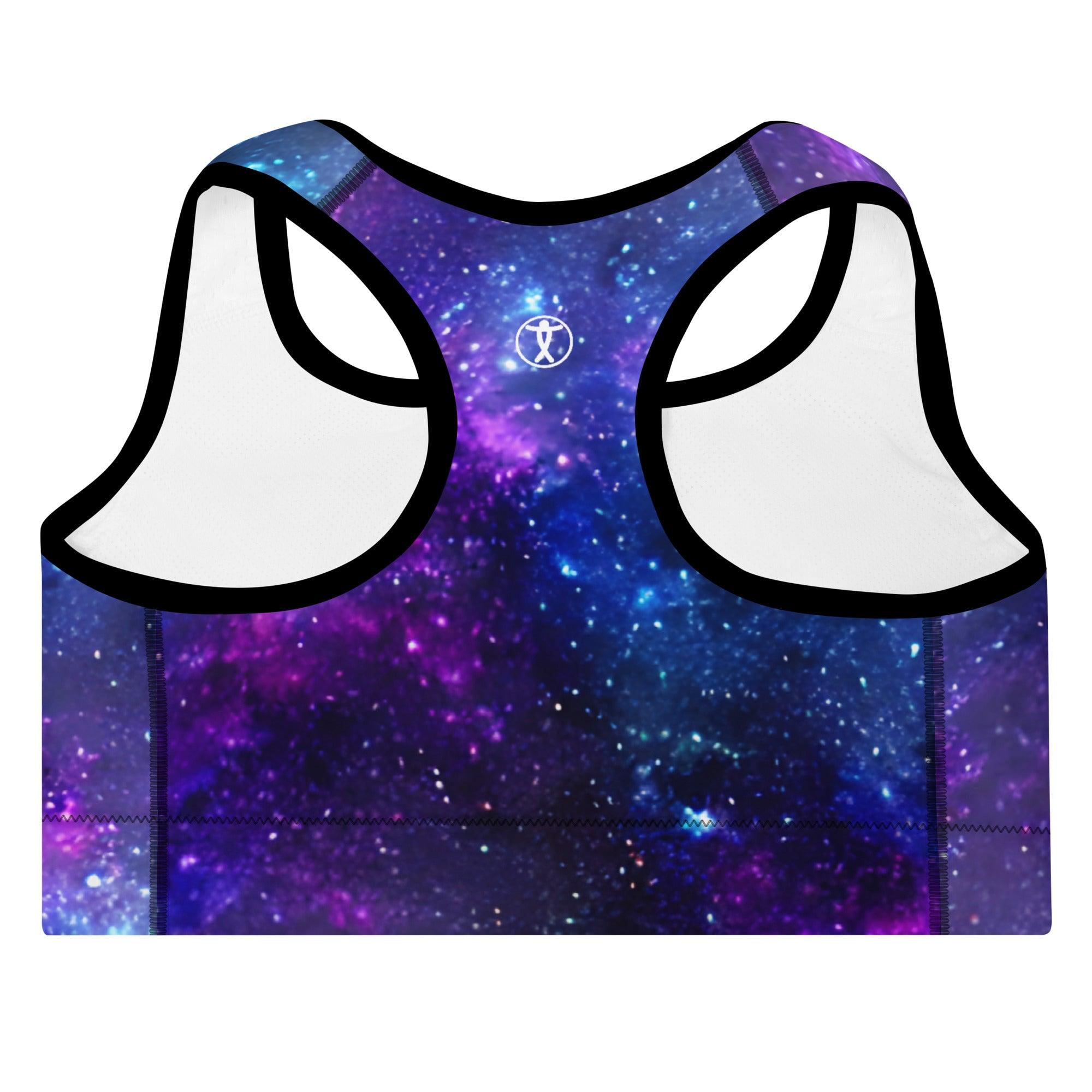 Blue & Purple Galaxy Padded Sports Bra - Funfitti Apparel