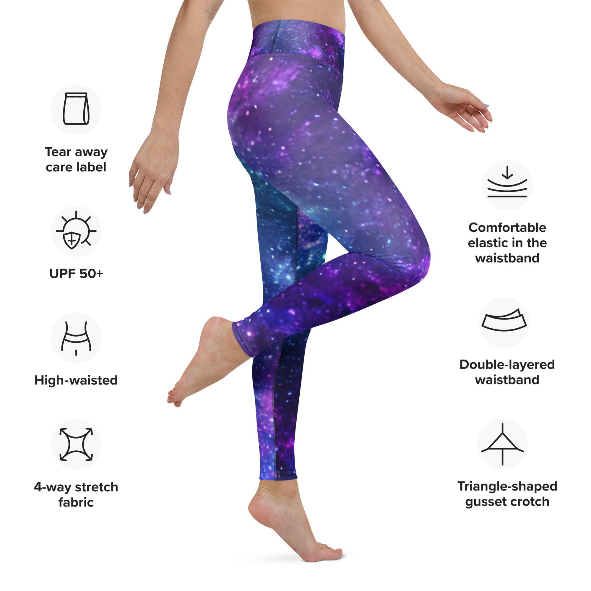 Blue & Purple Galaxy Yoga Leggings - Funfitti Apparel