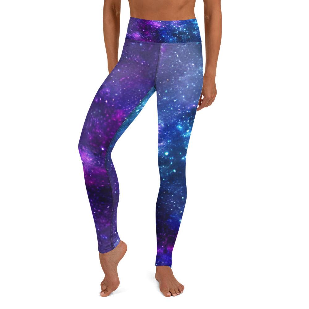 Blue & Purple Galaxy Yoga Leggings - Funfitti Apparel