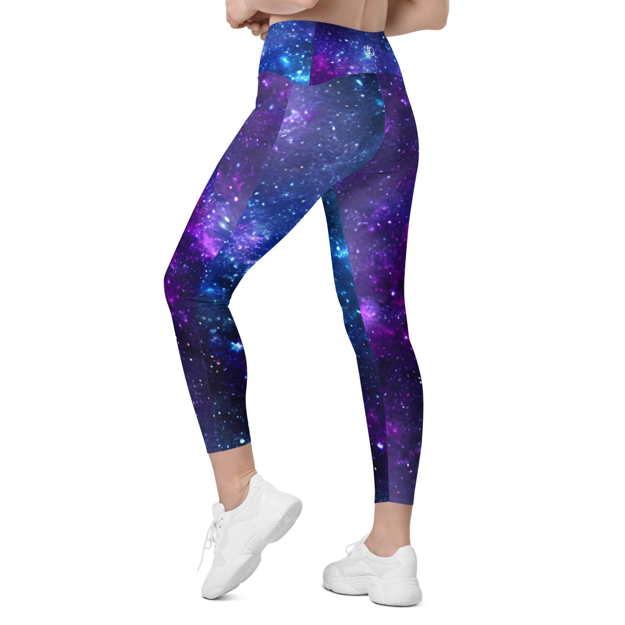 Blue & Purple Leggings with pockets - Funfitti Apparel