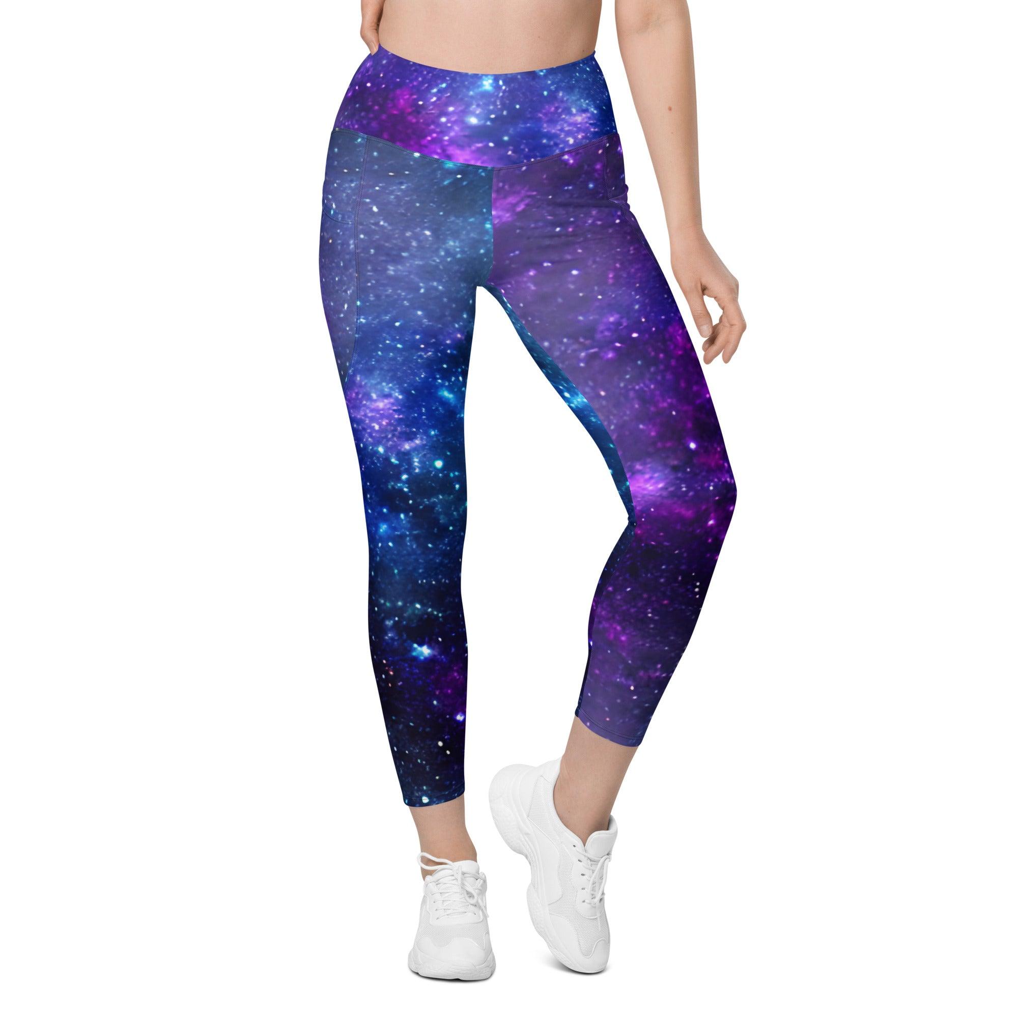 Blue & Purple Leggings with pockets - Funfitti Apparel