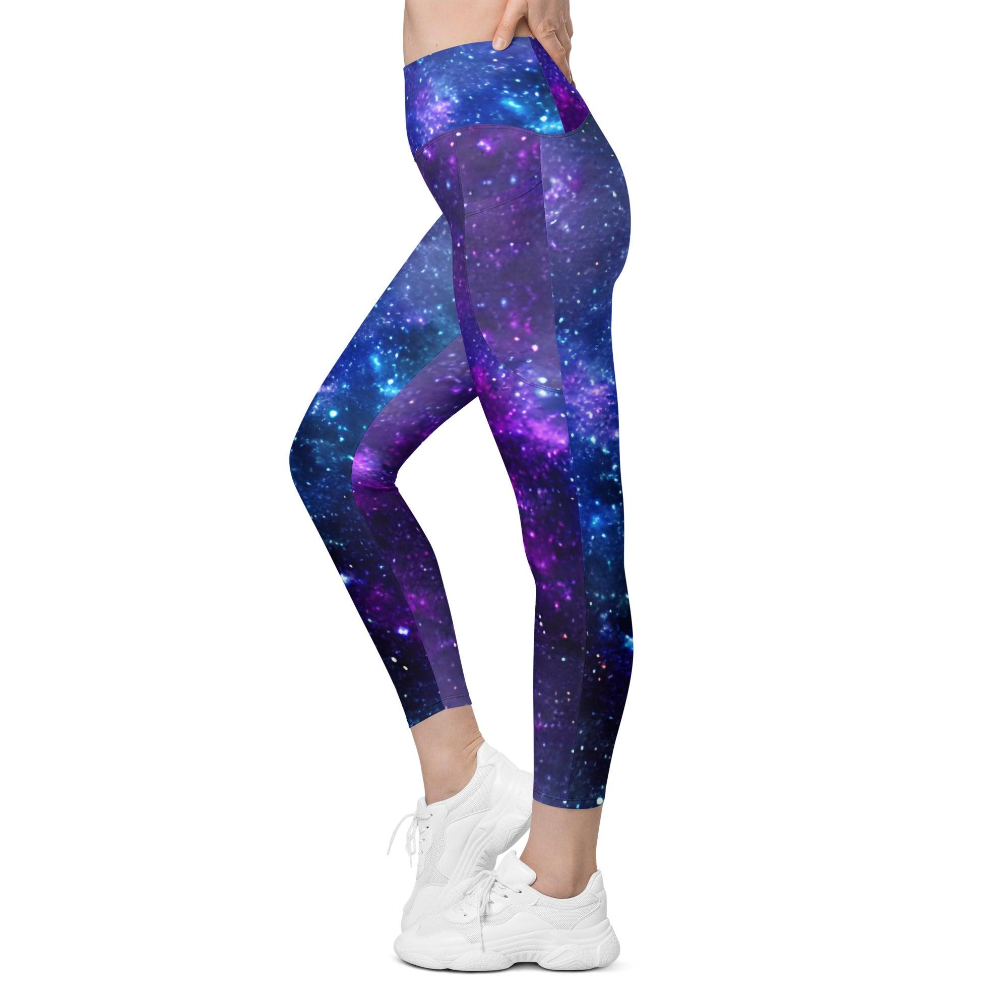 Blue & Purple Leggings with pockets - Funfitti Apparel