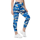 Blue Camo Leggings with pockets - Funfitti Apparel