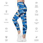 Blue Camo Leggings with pockets - Funfitti Apparel