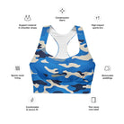 Blue Camo Longline sports bra - Funfitti Apparel