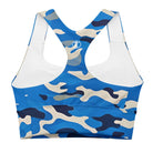 Blue Camo Longline sports bra - Funfitti Apparel