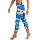 Blue Camo Yoga Capri Leggings - Funfitti Apparel