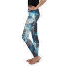 Blue Flames Youth Leggings - Funfitti Apparel