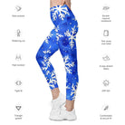 Blue Snowflakes Leggings with pockets - Funfitti Apparel