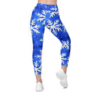 Blue Snowflakes Leggings with pockets - Funfitti Apparel