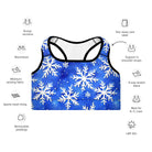 Blue Snowflakes Padded Sports Bra - Funfitti Apparel