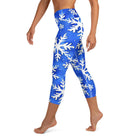 Blue Snowflakes Yoga Capri Leggings - Funfitti Apparel