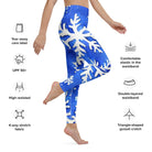 Blue Snowflakes Yoga Leggings - Funfitti Apparel