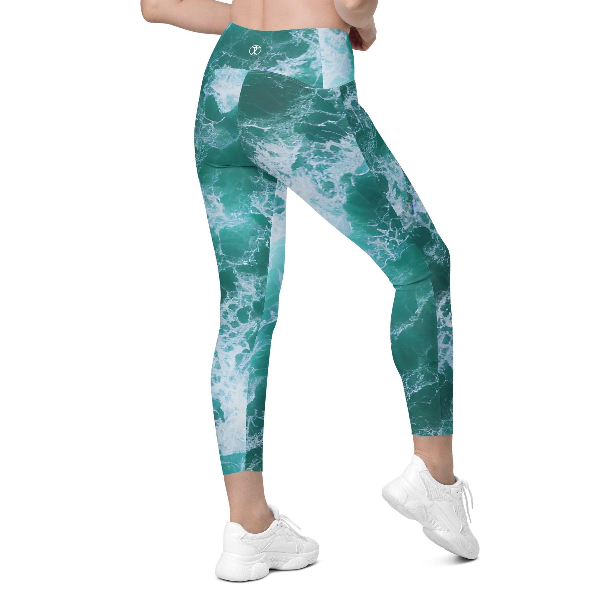 Calming Waters Leggings with pockets - Funfitti Apparel