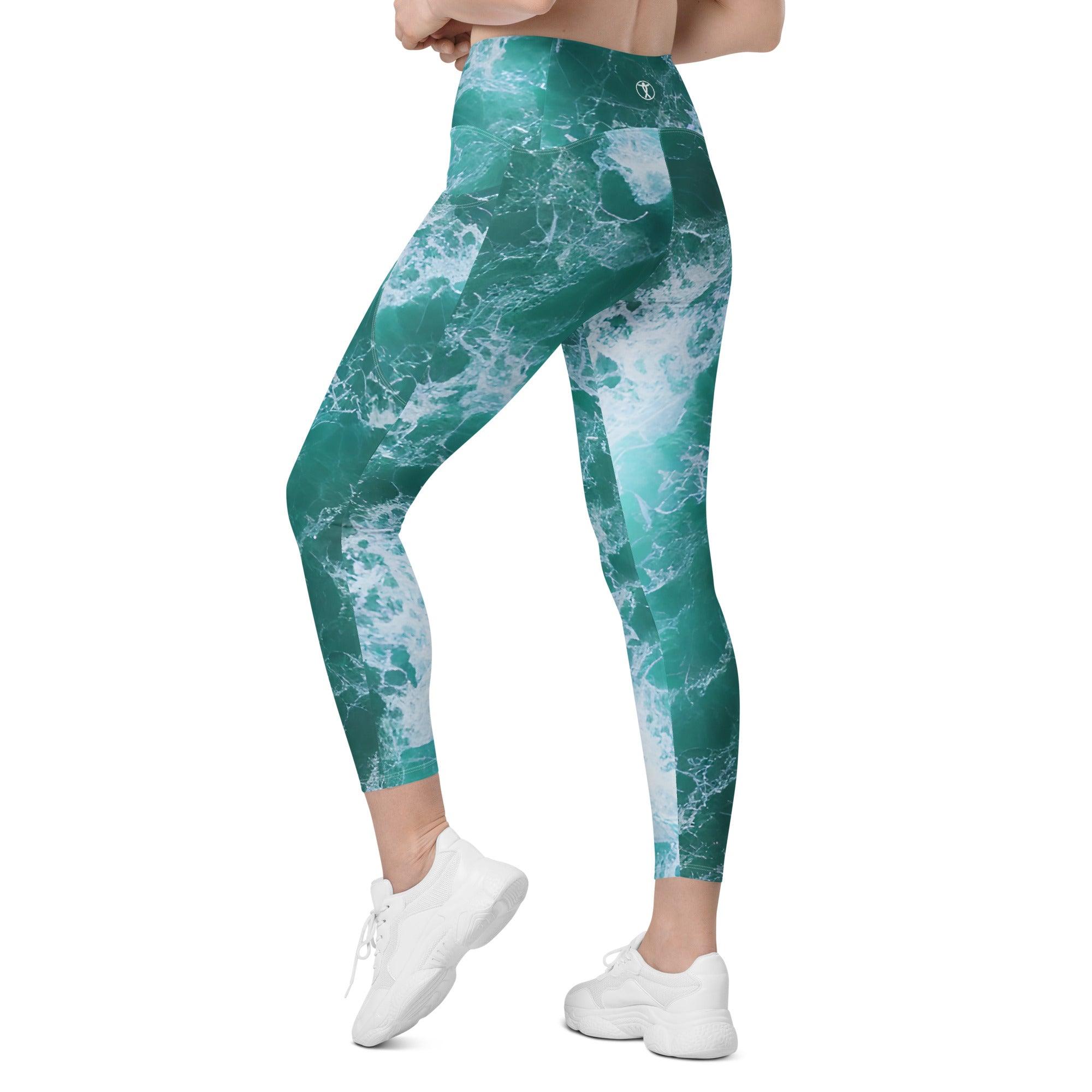 Calming Waters Leggings with pockets - Funfitti Apparel