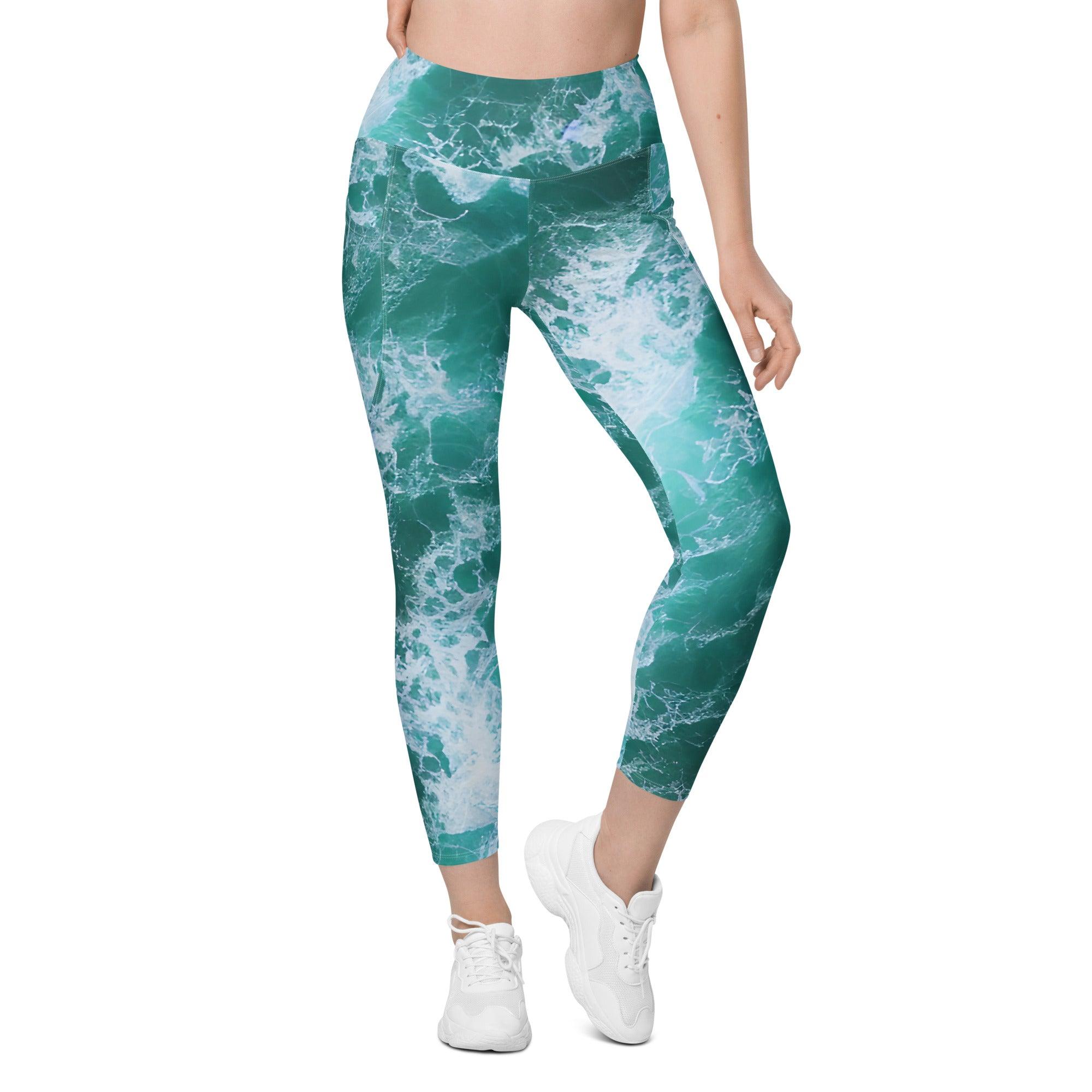 Calming Waters Leggings with pockets - Funfitti Apparel