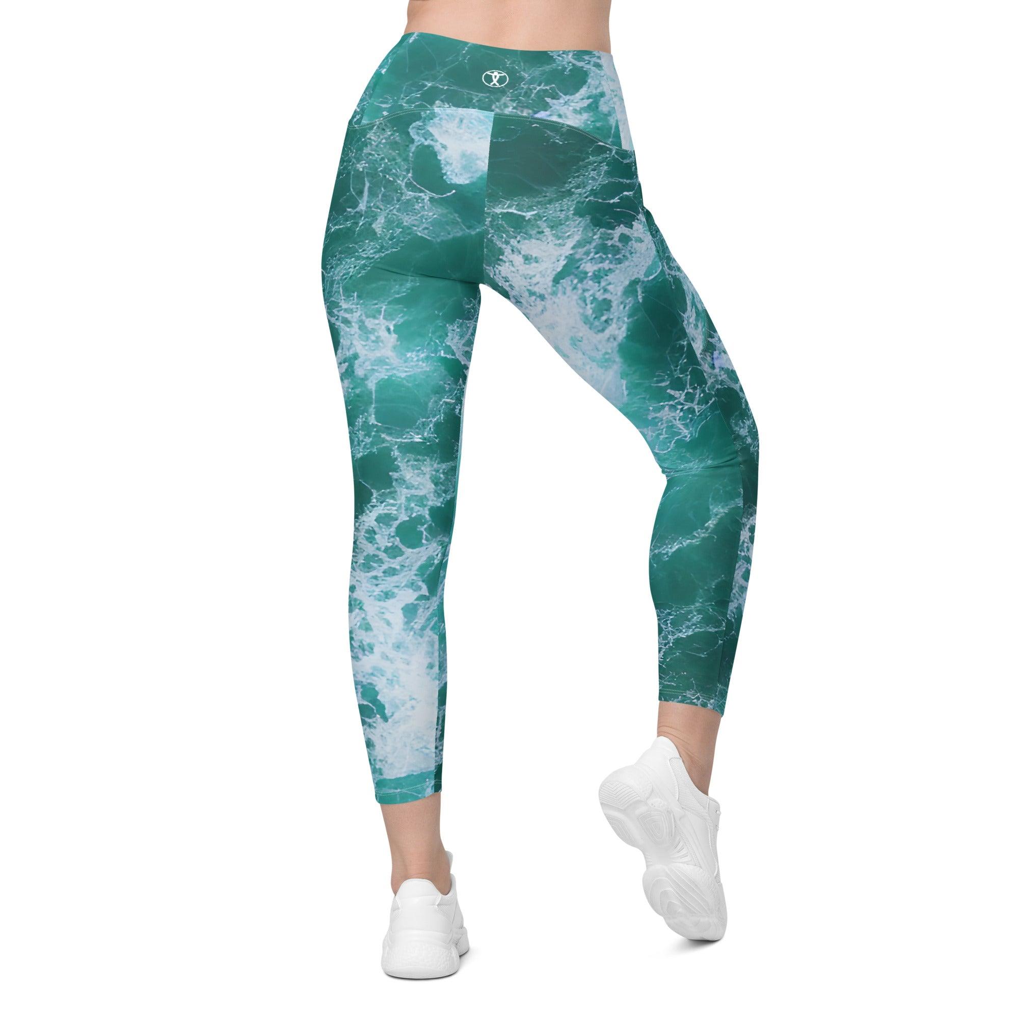 Calming Waters Leggings with pockets - Funfitti Apparel