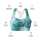 Calming Waters Longline sports bra - Funfitti Apparel