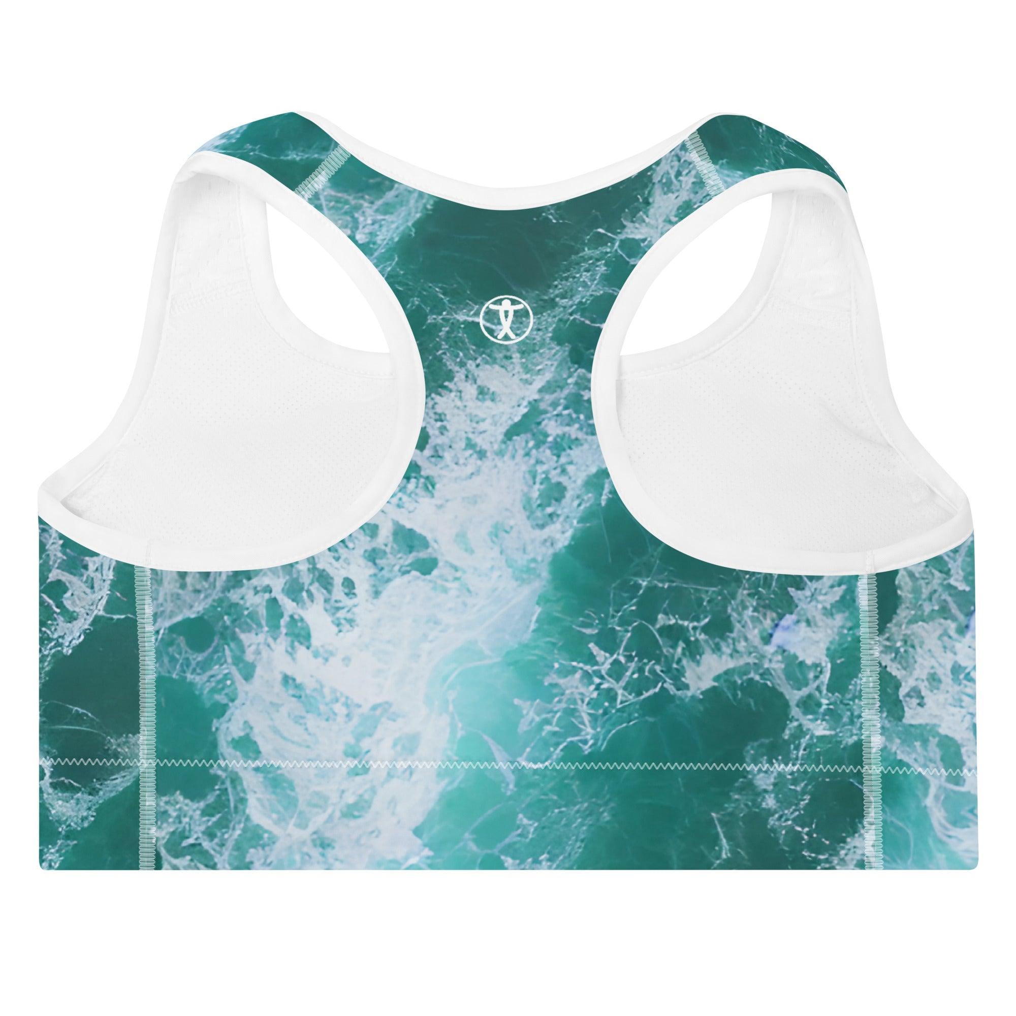 Calming Waters Padded Sports Bra - Funfitti Apparel