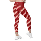 Candy Cane Leggings with pockets - Funfitti Apparel