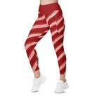 Candy Cane Leggings with pockets - Funfitti Apparel