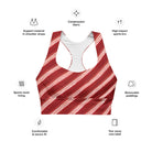 Candy Cane Longline sports bra - Funfitti Apparel