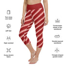 Candy Cane Yoga Capri Leggings - Funfitti Apparel