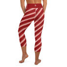 Candy Cane Yoga Capri Leggings - Funfitti Apparel