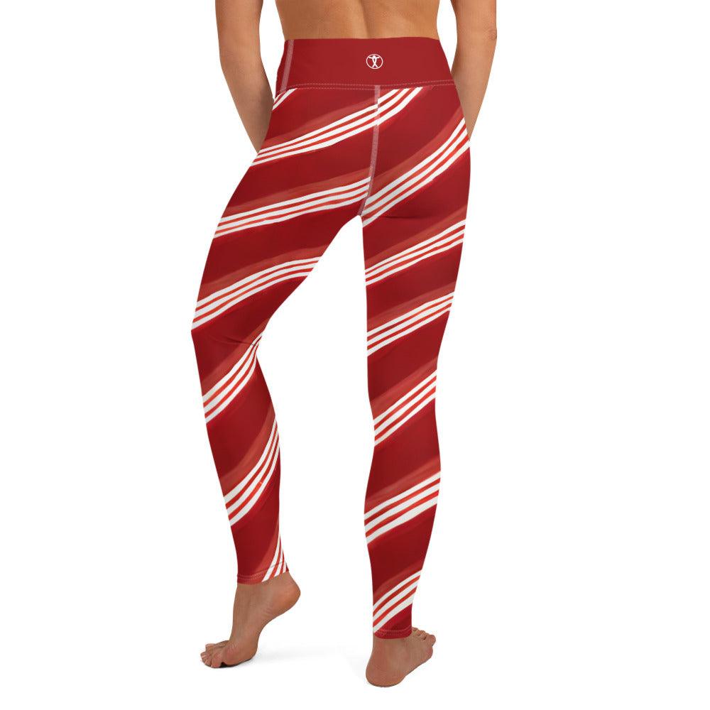 Candy Cane Yoga Leggings - Funfitti Apparel