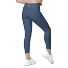 Cello Blue Leggings with pockets - Funfitti Apparel