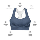 Cello Blue Longline sports bra - Funfitti Apparel