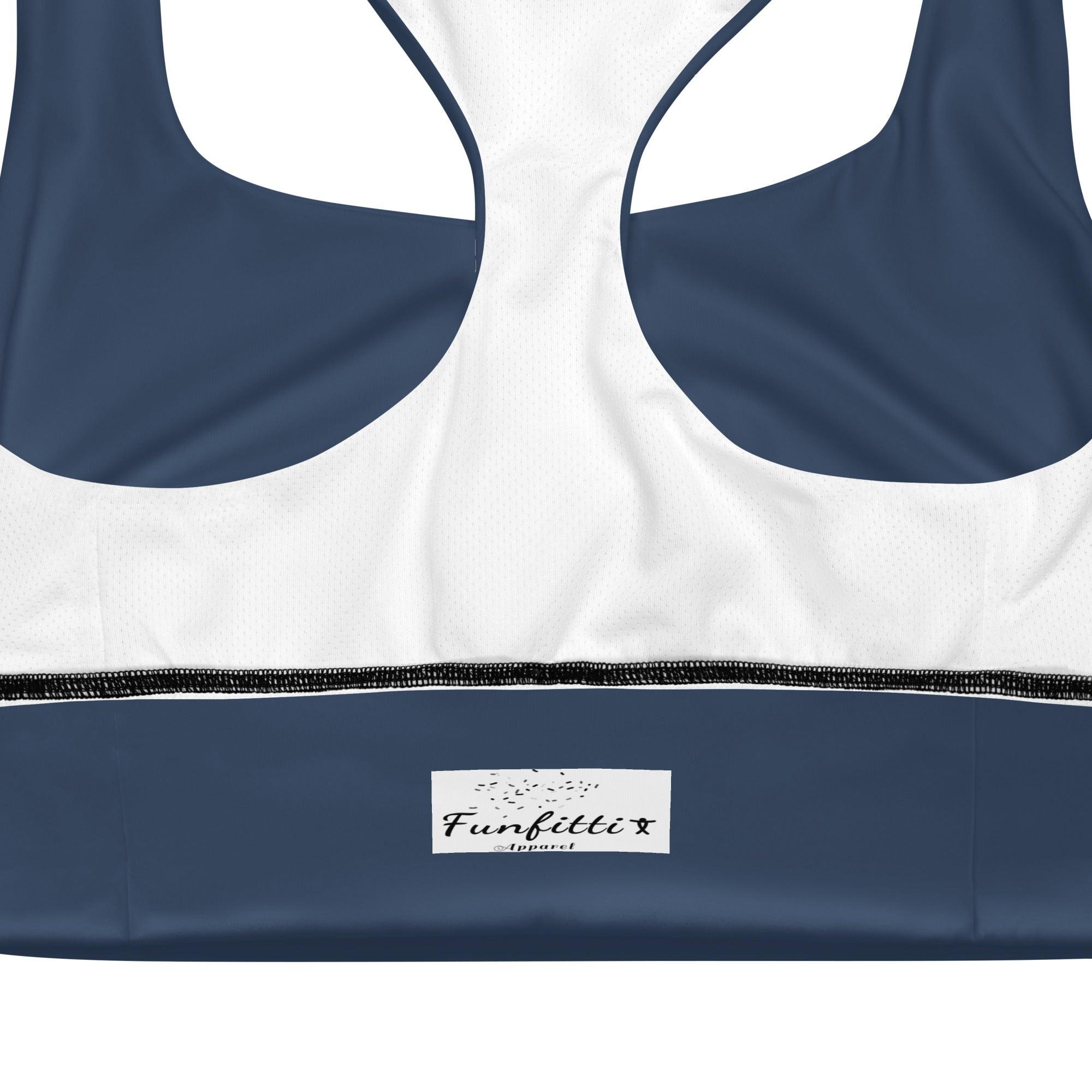 Cello Blue Longline sports bra - Funfitti Apparel