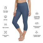 Cello Blue Yoga Capri Leggings - Funfitti Apparel