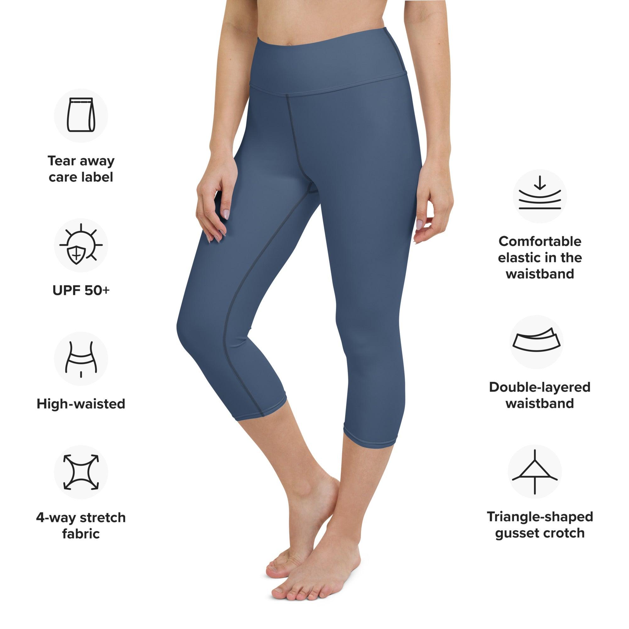 Cello Blue Yoga Capri Leggings - Funfitti Apparel